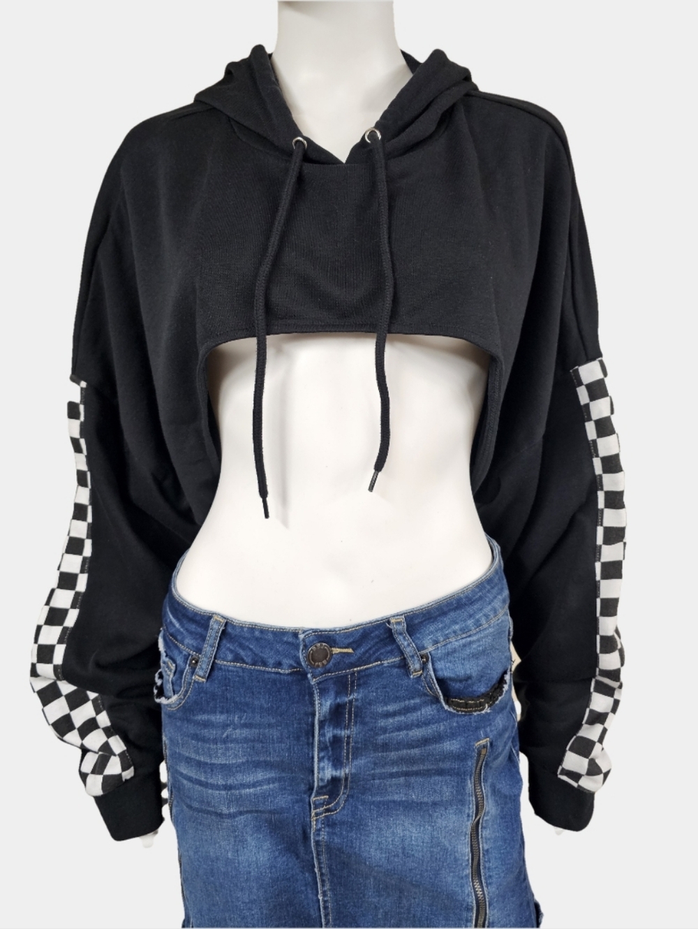 Social Collision Extreme Crop Long Sleeve Hooded Game Over Sweatshirt Size 3X